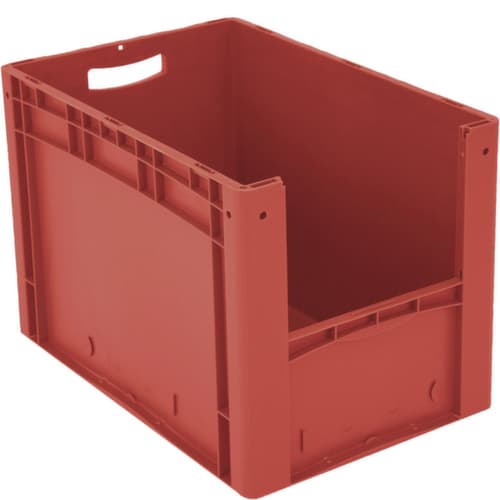 Conteneur de stockage visible Euronorm avec ouverture d'accès, rouge, HxLxl 420x600x400 mm