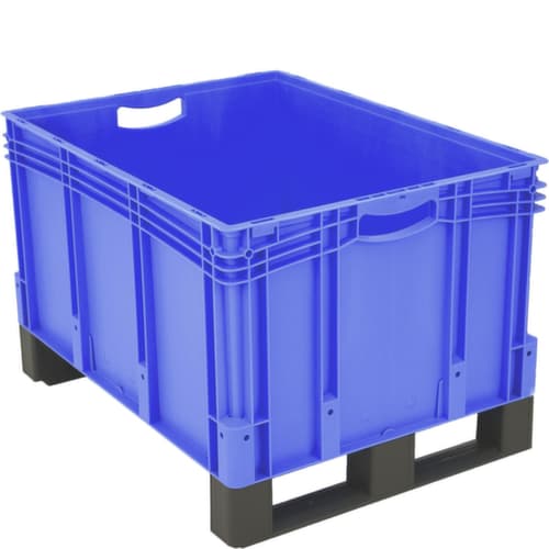 Bac gerbable norme Europe à double fond, bleu, capacité 164 l
