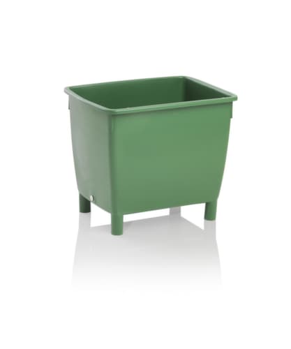 Récipient rectangulaire, pouvant être roulé, opaque, capacité 210 l, vert, 4 pieds