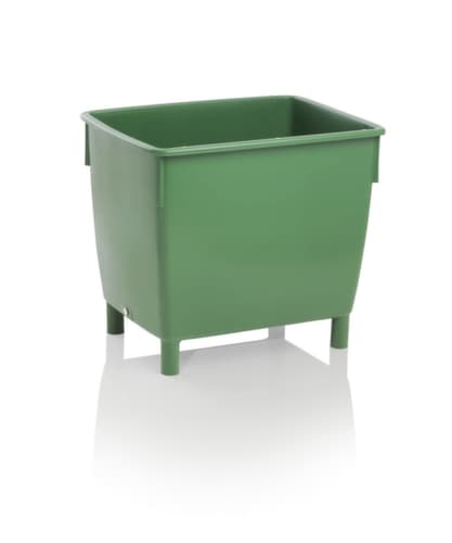 Récipient rectangulaire, pouvant être roulé, opaque, capacité 400 l, vert, 4 pieds