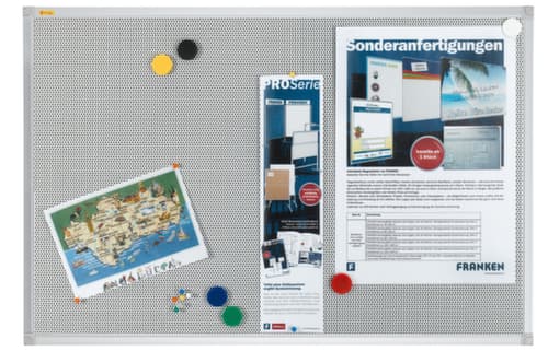 Franken Tableau à épingles X-tra!Line® Pin n Mag en textile et tableau magnétique avec grille métallique