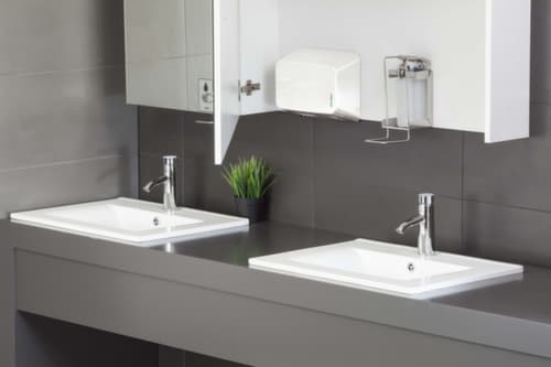 Sèche-mains, avec capteur infrarouge, acier inoxydable, blanc