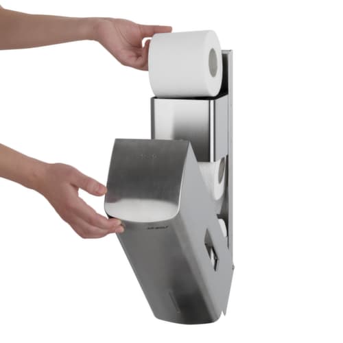 AIR-WOLF Distributeur de papier hygiénique Gamma pour 3 rouleaux, acier inoxydable