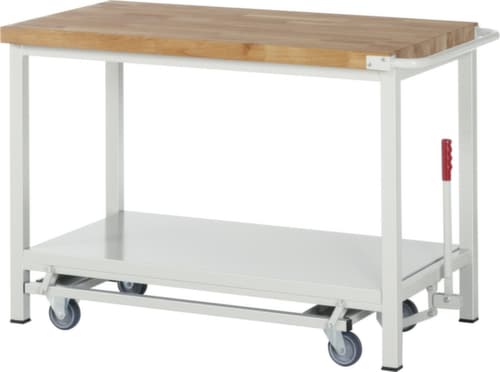 RAU établi Serie 8000 de type rabattable, 1 tablette, 1 barre de poussée