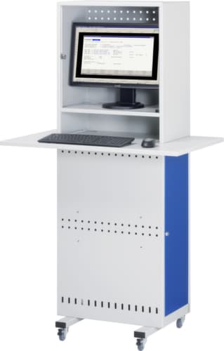 RAU Armoire pour PC mobiles Slim Line, RAL7035 gris clair/RAL5010 bleu gentiane
