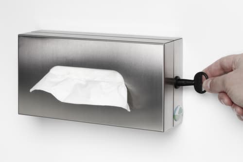 Distributeur verrouillable de tissus cosmétiques