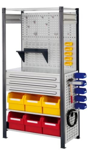 Kappes Rayonnage sans boulons RasterPlan® avec paroi arrière et 4 tablettes
