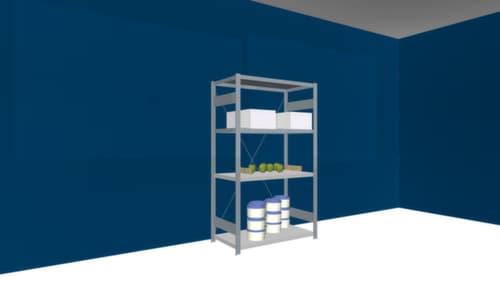 hofe Rayonnages sans vis en acier inoxydable, hauteur x largeur x profondeur 1750 x 1060 x 535 mm, 4 tablettes