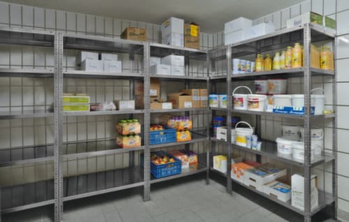hofe Etagère en acier inoxydable, hauteur x largeur x profondeur 2500 x 1000 x 500 mm, 6 tablettes