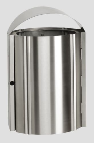 Poubelle en acier inoxydable pour l'extérieur, 50 l