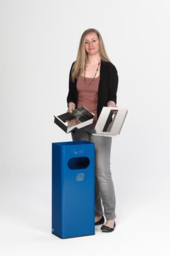 VAR Cendrier poubelle avec 1 ouverture d'introduction, RAL5010 bleu gentiane