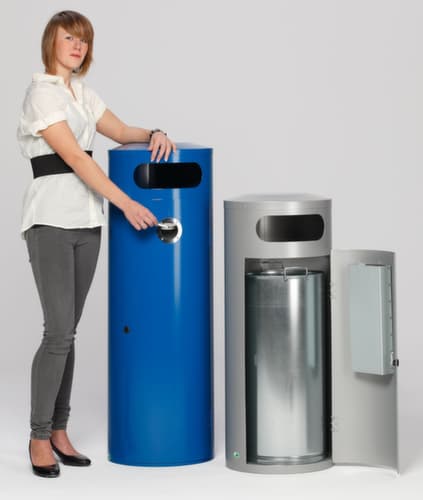 VAR Cendrier poubelle rond KS 90, RAL5010 bleu gentiane