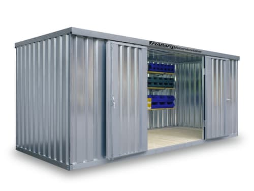 Säbu Conteneur de stockage galvanisé FLADAFI® avec porte battante