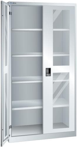 LISTA Armoire à portes vitrées avec tablettes et tiroirs, largeur 1000 mm
