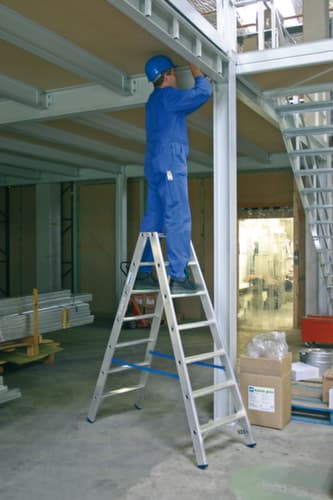 Krause Escabeau STABILO® Professional, 2 x 7 marche(s) en tôle striée
