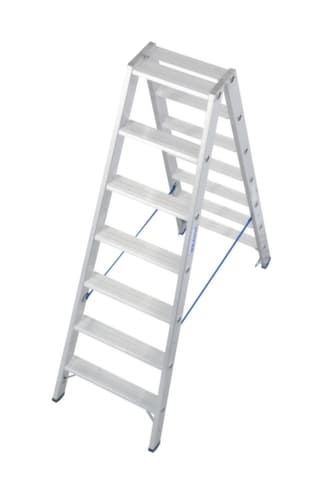 Krause Escabeau universel Dopplo, 2 x 7 marche(s) en tôle striée