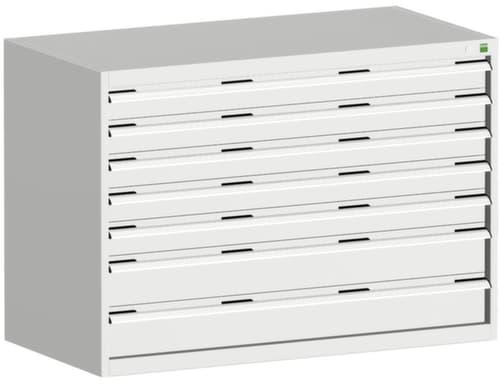 bott Armoire à tiroirs cubio surface de base 1300x750 mm, 7 tiroir(s), RAL7035 gris clair/RAL7035 gris clair