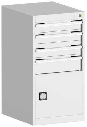 bott Armoire à tiroirs cubio surface de base 525x525 mm, 4 tiroir(s), RAL7035 gris clair/RAL7035 gris clair