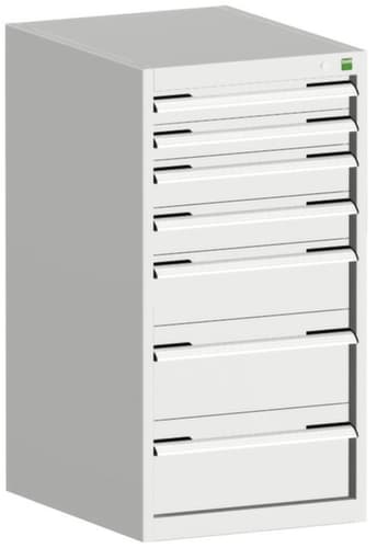 bott Armoire à tiroirs cubio surface de base 525x525 mm, 7 tiroir(s), RAL7035 gris clair/RAL7035 gris clair