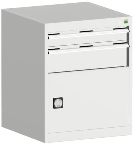 bott Armoire à tiroirs cubio surface de base 650x525 mm, 2 tiroir(s), RAL7035 gris clair/RAL7035 gris clair