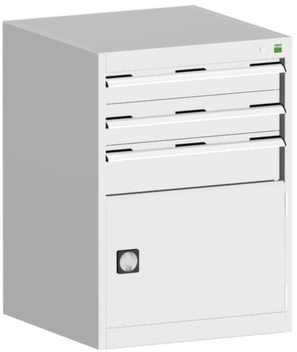 bott Armoire à tiroirs cubio surface de base 650x650 mm, 3 tiroir(s), RAL7035 gris clair/RAL7035 gris clair