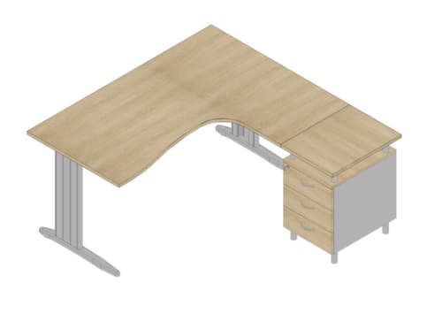 Quadrifoglio Ensemble de bureaux Practika avec 1 bureau, 1 caisson à poser