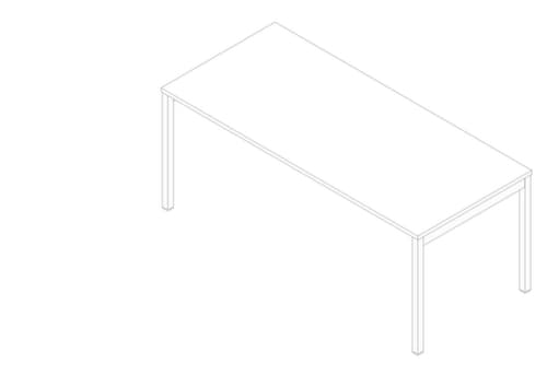 Quadrifoglio Bureau Practika avec piètement 4 pieds, largeur x profondeur 1800 x 800 mm, plaque blanc
