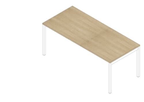 Quadrifoglio Bureau Practika avec piètement 4 pieds, largeur x profondeur 1800 x 800 mm, plaque chêne