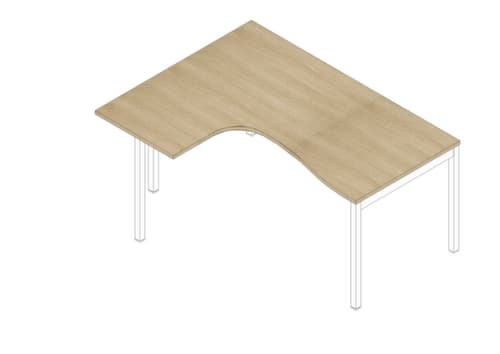 Quadrifoglio Bureau d'angle Practika, piètement 4 pieds, largeur 1600 mm, chêne/blanc