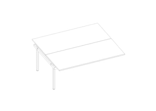 Quadrifoglio Table de rallonge à hauteur réglable Practika pour bureau Bench avec piètement 4 pieds, largeur x profondeur 1800 x 1600 mm, plaque blanc