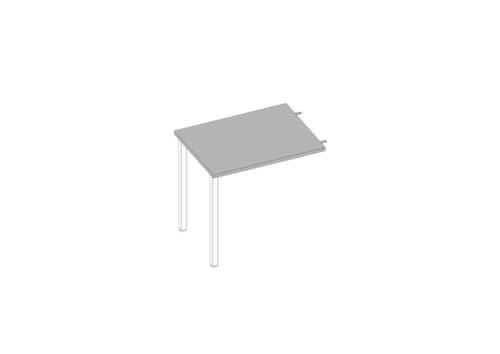 Quadrifoglio Table de rallonge à hauteur réglable Practika pour bureau avec piètement 4 pieds, largeur x profondeur 800 x 600 mm, plaque gris