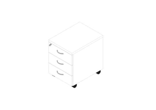 Quadrifoglio Caisson mobile Practika, 3 tiroir(s), blanc/blanc