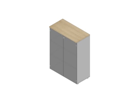 Quadrifoglio Armoire de bureau à portes vitrées Practika avec portes sans cadre, 3 hauteurs des classeurs, corps aluminium/chêne