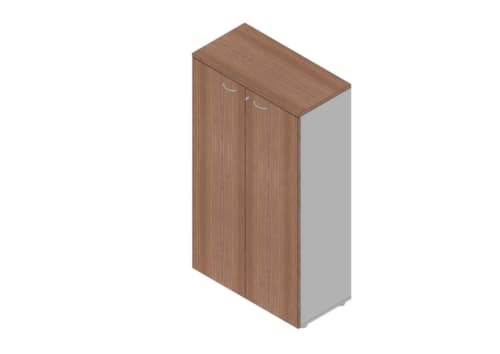 Quadrifoglio Armoire de bureau Practika, 4 hauteurs des classeurs, alu/noyer Canaletto