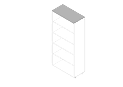 Quadrifoglio Rayonnage de bureau Practika, largeur 900 mm, 5 HC, aluminium/gris