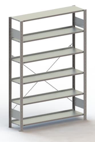 META Rayonnage sans boulons pour classeurs, 6 tablettes, RAL7035 gris clair