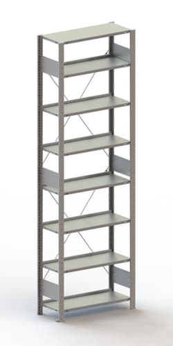 META Rayonnage sans boulons pour classeurs, 8 tablettes, avec revêtement en zinc anti-corrosion