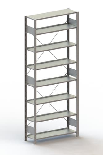 META Rayonnage sans boulons pour classeurs, 8 tablettes, avec revêtement en zinc anti-corrosion
