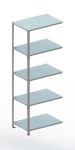 META Rayonnage à boulonner FIX élément suivant, 5 tablettes, RAL7035 gris clair