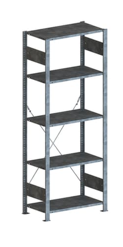 META système d'étagères sans vis CLIP, hauteur x largeur x profondeur 2000 x 806 x 436 mm, 5 tablettes
