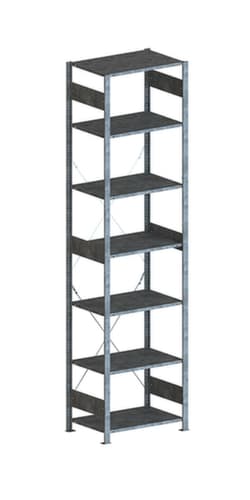 META système d'étagères sans vis CLIP, hauteur x largeur x profondeur 3000 x 806 x 536 mm, 7 tablettes
