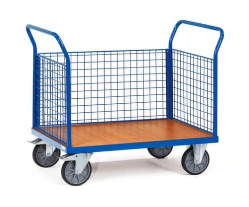 fetra Wagon à trois parois en grille MULTIVARIO, force 500 kg, plateau longueur x largeur 1000 x 600 mm