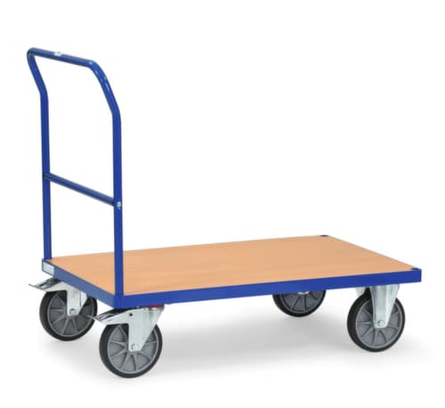 fetra Chariot avec barre de poussée MULTIVARIO, force 600 kg, plateau longueur x largeur 1000 x 700 mm