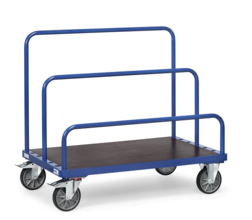 fetra Chariot porte-panneaux sans étrier, force 1200 kg, plateau longueur x largeur 1600 x 800 mm