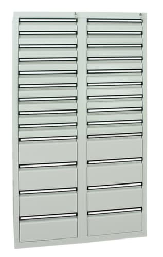 stumpf Armoire à tiroirs ST 410, 26 tiroir(s), RAL7035 gris clair/RAL7035 gris clair