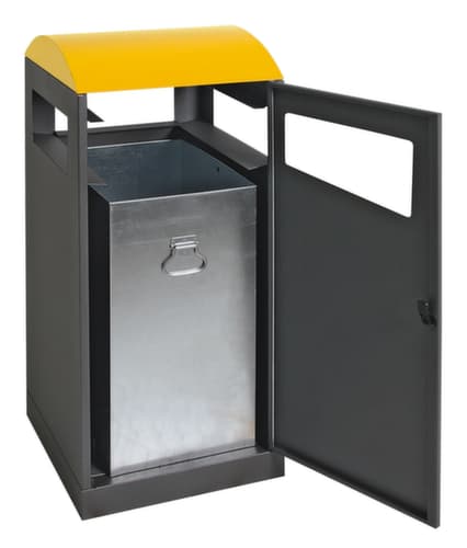Poubelle avec coiffe colorée, 90 l, RAL7016 gris anthracite
