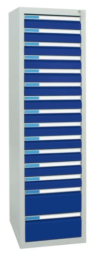 stumpf Armoire à tiroirs ES 510, 15 tiroir(s), RAL7035 gris clair/RAL5010 bleu gentiane