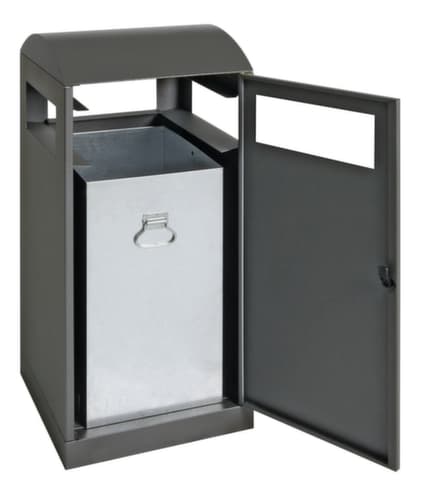 Poubelle avec coiffe colorée, 90 l, RAL7016 gris anthracite