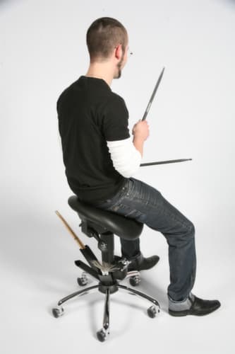 meychair Tabouret selle de cheval Assistent Futura AF4, assise noir, roulettes