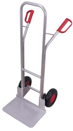 VARIOfit Diable pour caisses en aluminium avec pelle particulièrement large, force 200 kg, air bandage